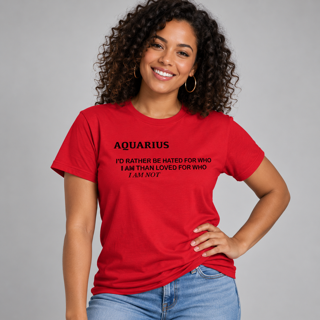 Aquarius Statement Tee — Air Sign Astrology Shirt for Authenticity