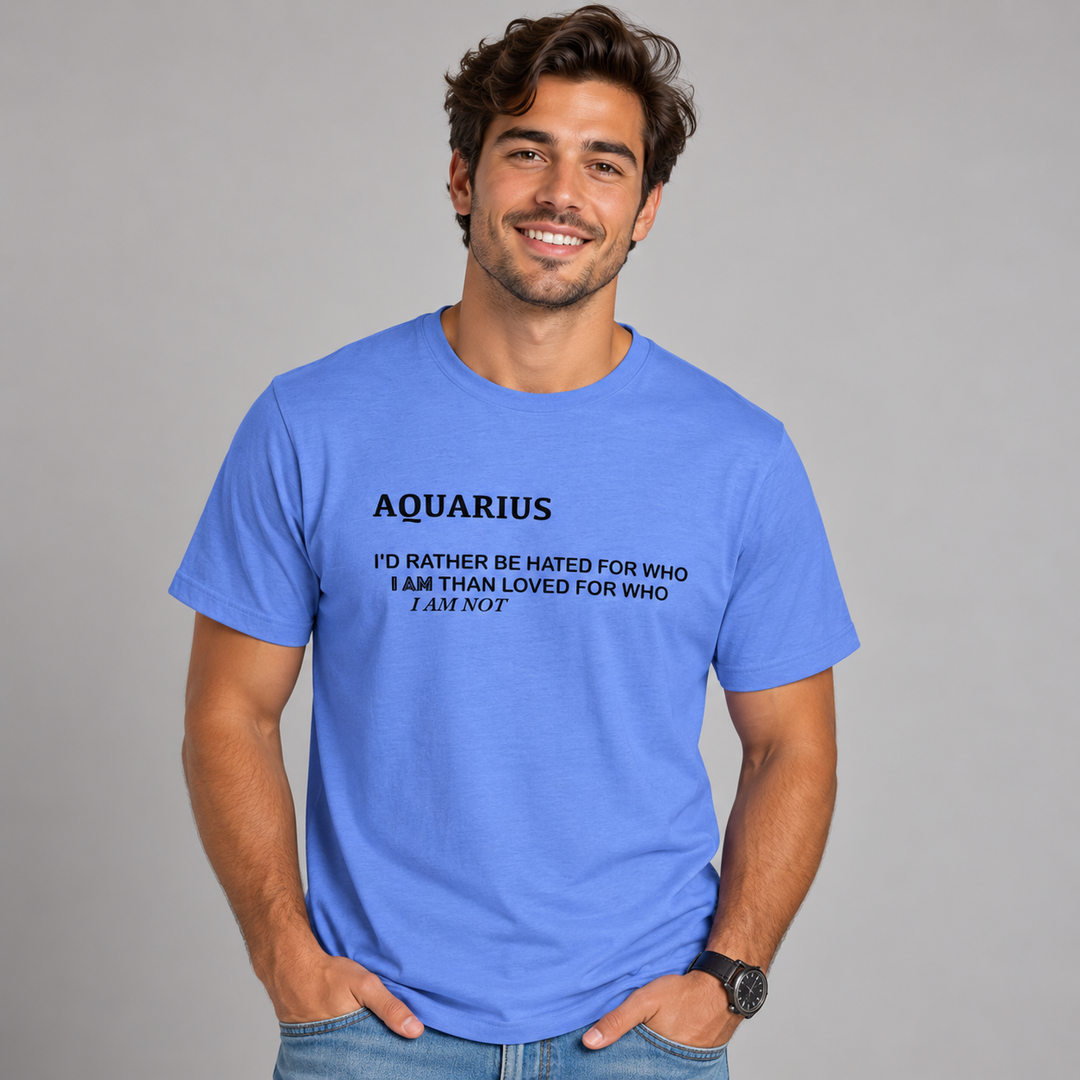 Aquarius Statement Tee — Air Sign Astrology Shirt for Authenticity