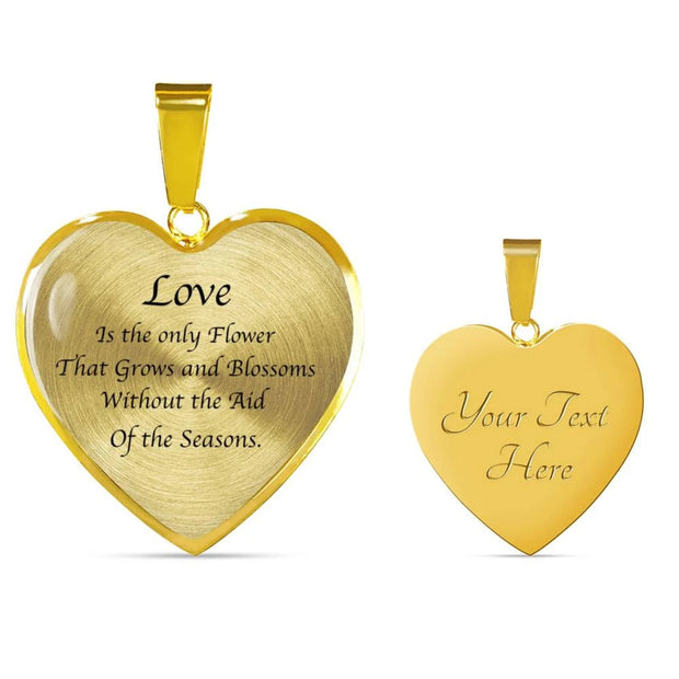 K. Gibran Collection | Stainless Steel or 18K Gold Plated | Heart Pendent - Life Science Awareness