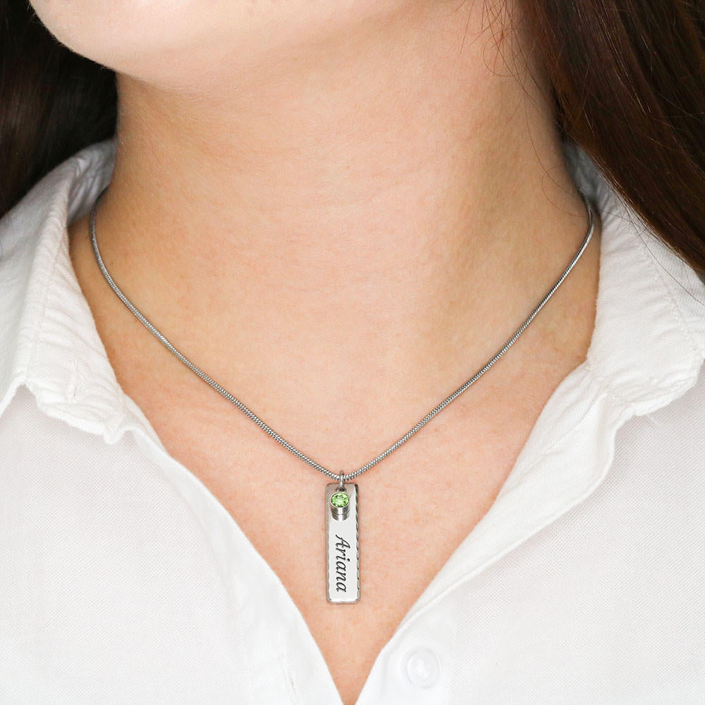 The Zodiac Stone Is A Personalized Birthstone Engraved Necklace - Life Science Awareness